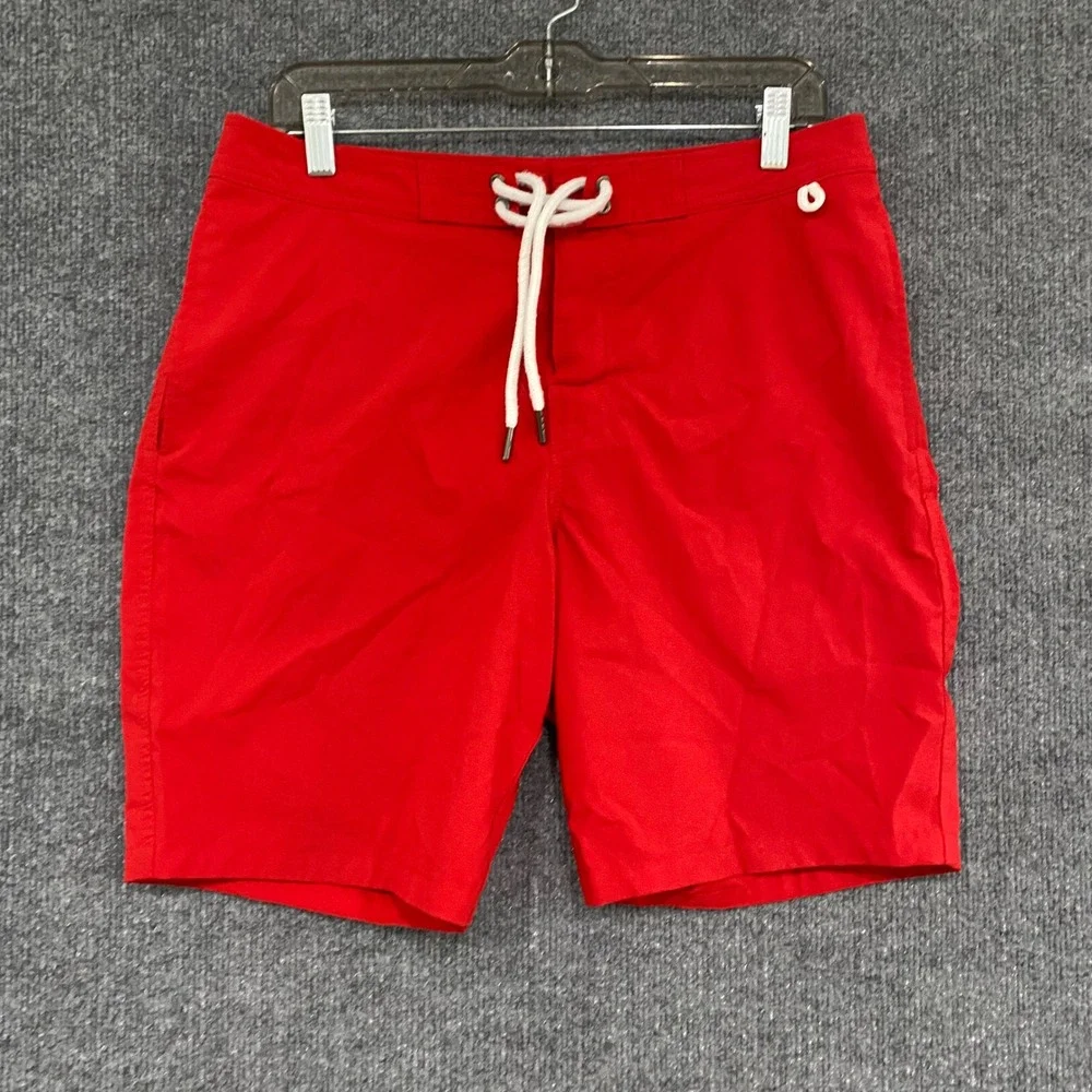 Abercrombie & Fitch Mens Red Stretch Board Shorts Swim Trunks Size 31
